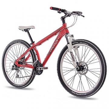 26" Zoll ALU MTB MOUNTAIN DIRT BIKE FAHRRAD CHRISSON RUBBY UNISEX mit 24G SHIMANO 2xDISK rot matt -