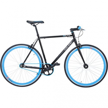 700C 28 Zoll Fixie Singlespeed Bike Galano Blade 5 Farben zur Auswahl, Rahmengrösse:56 cm, Farbe:Schwarz / Blau - 2