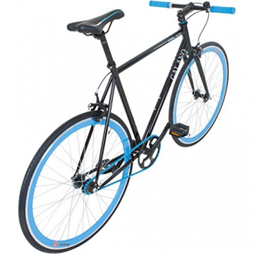700C 28 Zoll Fixie Singlespeed Bike Galano Blade 5 Farben zur Auswahl, Rahmengrösse:56 cm, Farbe:Schwarz / Blau - 9