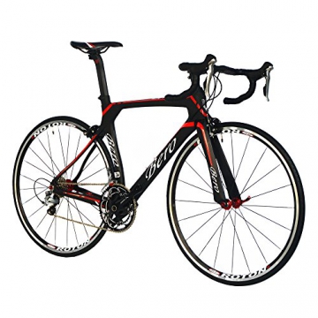 BEIOU® 2016 700C Rennrad Shimano 105 Bike 5800 11S Rennrad T800-M40 Carbon Aero-Rahmen Ultra-light 18.3lbs CB013A-2 (Matte Black&Red, 500mm) - 