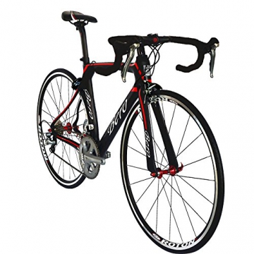 BEIOU® 2016 700C Rennrad Shimano 105 Bike 5800 11S Rennrad T800-M40 Carbon Aero-Rahmen Ultra-light 18.3lbs CB013A-2 (Matte Black&Red, 540mm) - 3