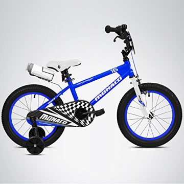Bergsteiger Monaco 16 Zoll Kinderfahrrad, geeignet für 4, 5, 6 Jahre, BMX, Stützräder, Rücktrittbremse, Trinkflasche, Kettenschutz - 3