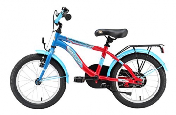 BIKESTAR Premium Sicherheits Kinderfahrrad 16 Zoll für Jungen und Mädchen ab 4 - 5 Jahre ★ 16er Kinderrad Modern ★ Fahrrad für Kinder Blau & Rot - 3