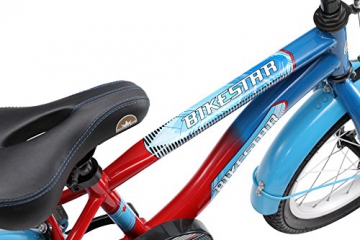 BIKESTAR Premium Sicherheits Kinderfahrrad 16 Zoll für Jungen und Mädchen ab 4 - 5 Jahre ★ 16er Kinderrad Modern ★ Fahrrad für Kinder Blau & Rot - 7