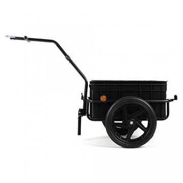 DURAMAXX Big-Mike • Fahrradanhänger • Lastenanhänger • Handwagen • mit Hochdeichsel • Transportbox mit 70 Liter Volumen • Tragkraft: max. 40 kg • Kugel-Kupplung für Fahrräder mit 26'' - 28'' • pulverbeschichteter Stahlrohrrahmen • blau - 2