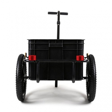 DURAMAXX Big-Mike • Fahrradanhänger • Lastenanhänger • Handwagen • mit Hochdeichsel • Transportbox mit 70 Liter Volumen • Tragkraft: max. 40 kg • Kugel-Kupplung für Fahrräder mit 26'' - 28'' • pulverbeschichteter Stahlrohrrahmen • blau - 3