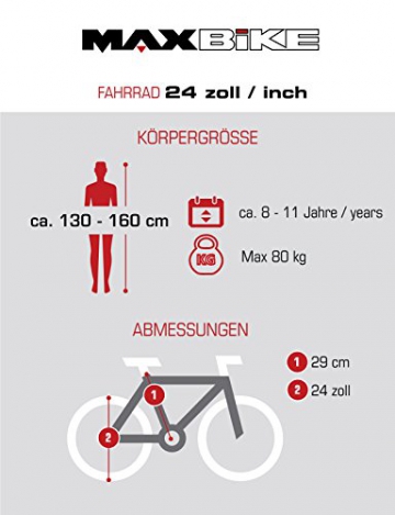 Fahrrad MTB Mountainbike Fully Full Suspension 24 Zoll Bikesport PARALLAX Shimano 18 Gang … (Schwarz Neon Grün) - 4