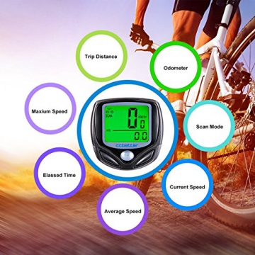 Fahrradcomputer Kabellos, ccbetter Fahrrad Computers Drahtlos Wasserdicht Tachometer Wireless Fahrradtacho Drahtloser für Radsport Realtime Speed Track - 4