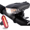 Fahrradlicht Set, FisherMo LED Fahhradbeleuchtung USB Wiederaufladbare Super Hell Fahrradlampe 400 Lumen mit Fahrrad Rücklicht, IPX6 Wasserdicht für Außen - 1