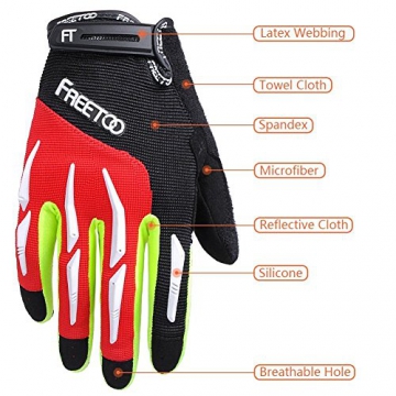 FREETOO Fahrradhandschuhe Radsporthandschuhe Vollfinger Mountainbike Handschuhe für Herren und Damen - Ideal gloves für Road Race, Radsport, Reiten, Wandern, Bergsteigen, Camping und mehr Sports im Freien - 2