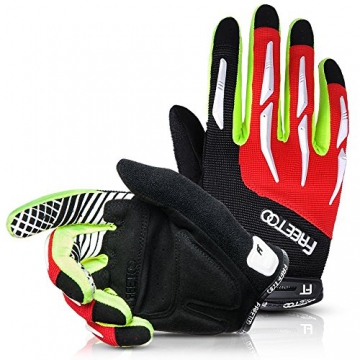 FREETOO Fahrradhandschuhe Radsporthandschuhe Vollfinger Mountainbike Handschuhe für Herren und Damen - Ideal gloves für Road Race, Radsport, Reiten, Wandern, Bergsteigen, Camping und mehr Sports im Freien - 1