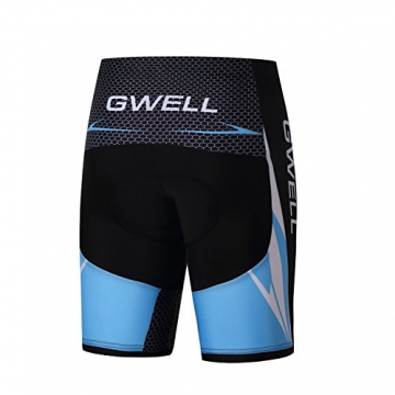 GWELL Herren Radtrikot Set Fahrrad Trikot Kurzarm + Radhose mit Sitzpolster (blau, L) - 5