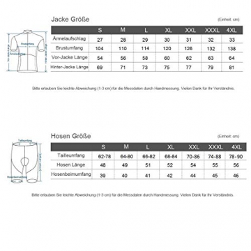 GWELL Herren Radtrikot Set Fahrrad Trikot Kurzarm + Radhose mit Sitzpolster L - 7