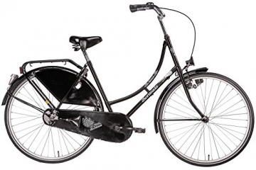 Hollandrad 28'' Bermuda Valencia Stadtrad Damen Holland Fahrrad Citybike Beleuchtung Gepäckträger Rücktrittbremse (schwarz) - 2