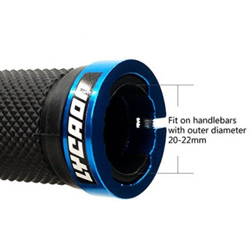 LYCAON Bike Lenker Griffe, rutschfeste Gummi Fahrrad Griff Griff mit Aluminium Lock, Bike Handgriff für Scooter Cruiser Urban Bike Dreirad Rad Stuhl Mountain Bike Road Bike MTB BMX Faltbares Fahrrad (Blau) - 3