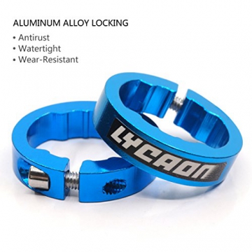 LYCAON Bike Lenker Griffe, rutschfeste Gummi Fahrrad Griff Griff mit Aluminium Lock, Bike Handgriff für Scooter Cruiser Urban Bike Dreirad Rad Stuhl Mountain Bike Road Bike MTB BMX Faltbares Fahrrad (Blau) - 6