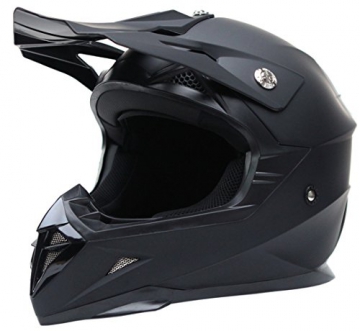 Motocross Motorradhelm Downhill Fullface Helm - Yema YM-915 Cross DH Enduro Quad Mountainbike BMX MTB Helm ECE für Damen Herren Erwachsene-Schwarz Matt-L - 2