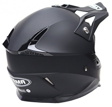 Motocross Motorradhelm Downhill Fullface Helm - Yema YM-915 Cross DH Enduro Quad Mountainbike BMX MTB Helm ECE für Damen Herren Erwachsene-Schwarz Matt-L - 3