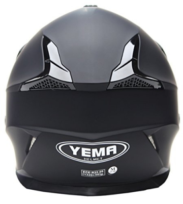 Motocross Motorradhelm Downhill Fullface Helm - Yema YM-915 Cross DH Enduro Quad Mountainbike BMX MTB Helm ECE für Damen Herren Erwachsene-Schwarz Matt-L - 4