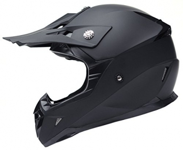 Motocross Motorradhelm Downhill Fullface Helm - Yema YM-915 Cross DH Enduro Quad Mountainbike BMX MTB Helm ECE für Damen Herren Erwachsene-Schwarz Matt-L - 1