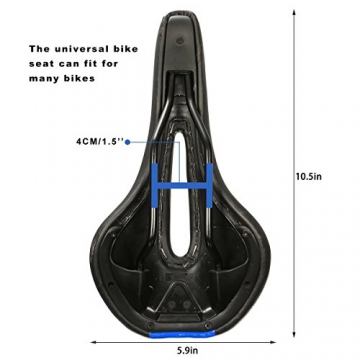 OUTERDO Fahrradsattel MTB Fahrradsitz Gel Mountainbike Sattel City Tourensattel Trekking Rennrad Sattel Schwarz und Blau - 5