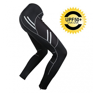 Parateck Lange Fahrradhose Herren Radhose Radlerhose 3D Gepolster MTB Hose UPF50+ Radunterhose Kompressionshose Tights Nacht Safe (EU-Größe, L) - 3