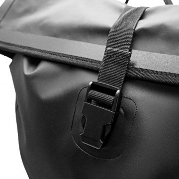 Premium-Fahrradtasche für den Gepäckträger • Große Radtasche mit abnehmbarem Schultergurt für Damen und Herren • Wasserfeste Gepäckträgertasche mit Reflektorschrift (Einzel) - 4