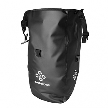 Premium-Fahrradtasche für den Gepäckträger • Große Radtasche mit abnehmbarem Schultergurt für Damen und Herren • Wasserfeste Gepäckträgertasche mit Reflektorschrift (Einzel) - 8