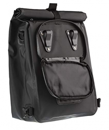 Rohtar Allround Series - Fahrradtasche - Fahrradrucksack - Gepäckträgertasche - Die ideale Reisetasche für Radfahrer - Verdeckte Gurte und Haken und voll wasserdichtes PVC-Gewebe - 18L Schwarz - 4