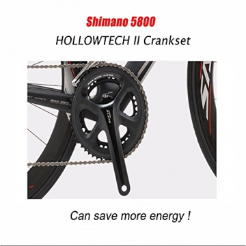 SAVA 700C Road Bike Carbon Fiber Bicycle SHIMANO 22 Speed 5800, Maxxis Sierra Tire and Fizik Saddle (Schwarz & Grau, 480mm) - 6