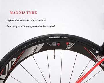 SAVA 700C Road Bike Carbon Fiber Bicycle SHIMANO 22 Speed 5800, Maxxis Sierra Tire and Fizik Saddle (Schwarz & Grau, 480mm) - 7