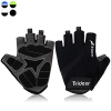 Trideer Vollfinger & Halbfinger Fahrradhandschuhe Reithandschuhe Radsporthandschuhe Trainingshandschuhe mit Adjustable Handgelenkstütze für Road Race, Mountainbike, Radsport, Reiten, Wandern, Bergsteigen, Camping und mehr Sports im Freien, Microfiber Material und Breath Lycra Fabric mit Safe Geleinlage, Idea für Damen Herren Frauen Manner(Schwarz und Grün) (Schwarz, M) - 1