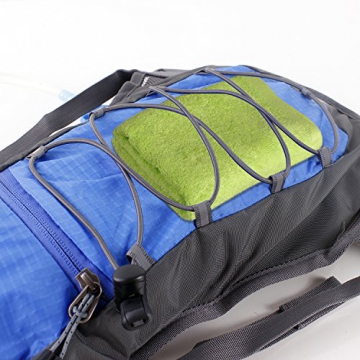 Trinkrucksack Hydrationspack mit 2L Trinkblase für Joggen, Wandern, Radfahren, Camping und Bergsteigen (Blau) - 8