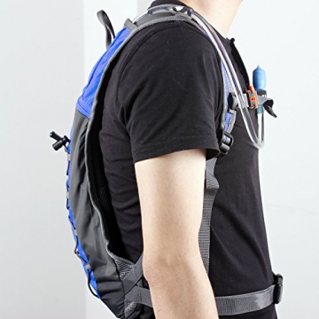 Trinkrucksack Hydrationspack mit 2L Trinkblase für Joggen, Wandern, Radfahren, Camping und Bergsteigen (Blau) - 9