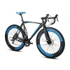 Weihnachten Geschenk extrbici XC700 Sports Racing Road Bike Pro 700 cx700 mm Rad 56 cm leichte Aluminium-Legierung Rahmen 14 Speed Shimano 2300 Shift Gears Mans Road Fahrrad Doppel Mechanische Scheibenbremsen, blau - 1